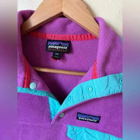 Patagonia Women's Lightweight Synchilla Snap-T Pullover Rubellite Pink size XXS - Picture 8 of 8